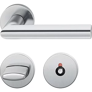 FSB Objekt Drückergarnitur 72 1076 AGL auf Rosette WC DIN, Edelstahl matt