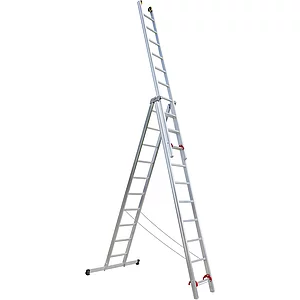 JUST Alu-Mehrzweck Industrieleiter 3-tlg.Type 53 Sprossen=3x10 Länge=4,66/7,00 m