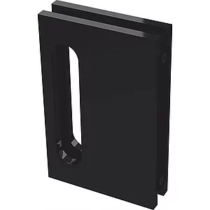Gegenkasten B95 für Glasschiebetürschloss mit Bogenriegel, Aluminium schwarz