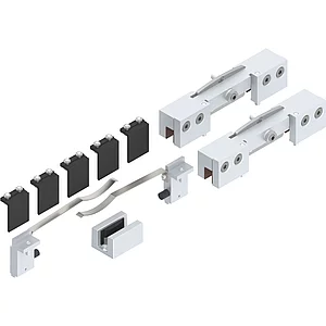 HELM GT-L 80 Beschlagset Glas 8-10,76 mm ohne Laufschiene 80 kg silber eloxiert