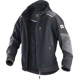 KÜBLER Strickjacke Form 1741 Innenplüsch dunkelgrau/schwarz S