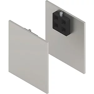 SOLIDO 100 Abdeckkappen-Set Anschlagkasten Wandmontage Edelstahl-Effekt