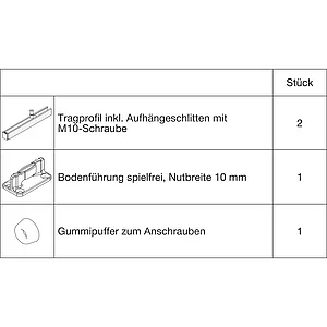 HAWA Junior 100/B Grundbeschlagset Holz ohne Laufwerk