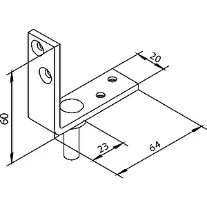 SOLIDO 100 Tragwinkel mit Drehbolzen für Falttürbeschlag Edelstahl