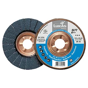 LUKAS Schleiflamellenteller SLTT Zirkonkorund ø 115 mm Korn 40