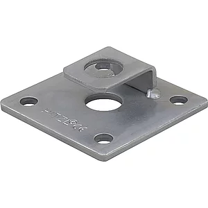 PITZL 5-Lochplatte für M20 mit Sicherungslasche 80x80x5 ZiNiP beschichtet