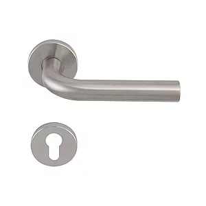 SOLIDO Drückergarnitur DUBLIN DIN - auf Rosette PZ, 38 - 45, Edelstahl matt