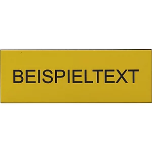 Beschriftungsschild mit Gravur, Kunststoff gelb/Schrift schwarz