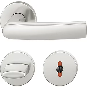 FSB Drückergarnitur 12 1015 ASL auf Rosette WC, silber eloxiert