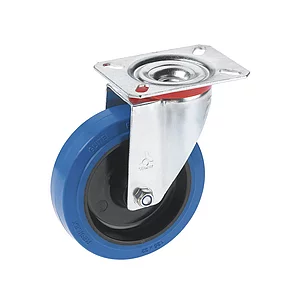 DÖRNER + HELMER Lenkrolle Elastik blau Platte 125 mm 200 kg