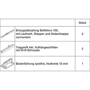HAWA Junior 100/B Beschlagset Holz SoftMove (30228)