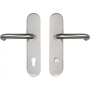 SH-Drückergarnitur HARMONIE -auf Schild PZ88, mit Kzs., Edelstahl