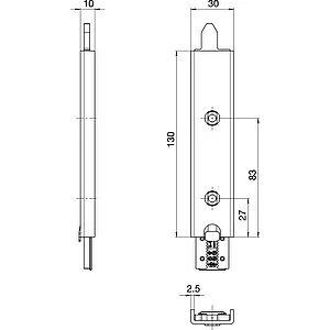 GU Anschlusseinheit zu Falzhebelgetriebe,Secury Automatic 130mm,RE,oben/unten