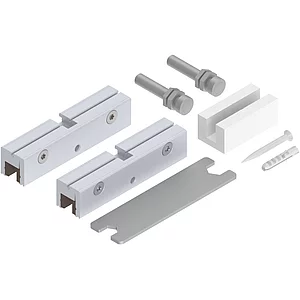 HELM 53 Glasklemmstück-Set ESG 8 mm H-22 mm silber