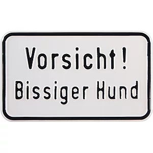 Hinweisschild Vorsicht! Bissiger Hund 200 x 120 mm
