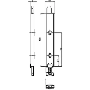 GU Anschlusseinheit Falzhebelgetriebe, Secury Automatic 130 Nut10,RE,oben/unten