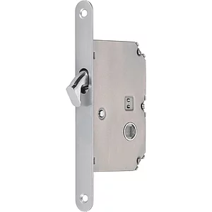 HOPPE Schiebetürschloss mit Bogenriegel, WC, DM 50, rund, verchromt satiniert