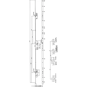 KFV MFV-Schloss BS 2300 DIN, DM 35, Stulp 24 mm eckig, VK 8 mm, Stahl verzinkt