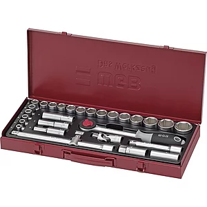 WGB Steckschlüssel-Satz No. 3880 1/2" vierkant mit Umschaltknarre 29-teilig