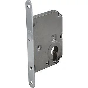 HOPPE Schiebetürschloss mit Bogenriegel, PZ, DM 50, rund, verchromt satiniert