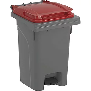 Mülltonne 60 Liter Kunststoff grau/rot Urban Pro