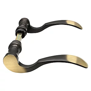 MARCHESI Drückerpaar LÖFFELFORM - Messing patiniert