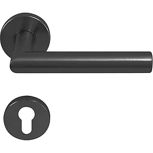 SOLIDO FH-Drückergarnitur NORWEGEN - auf Rosette PZ, 38 - 45, Edelstahl schwarz
