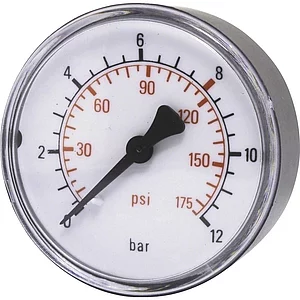 ELMAG Druckluft Manometer 50 mm 0 - 10 bar mit Außengewinde hinten 1/8"