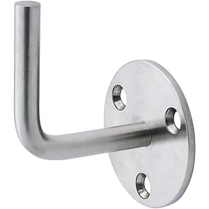 CROSO Handlaufträger mit Anschweißende, 3 Loch flacher Rosette ø 70 mm, V2A