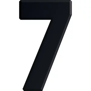 Ziffer selbstklebend, Type 7, Höhe 30 mm, Aluminium schwarz eloxiert