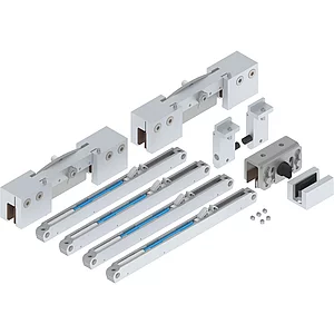 HELM GT-S 150 Beschlagset Glas 8-12,76 mm Einzugsdämpfung 150kg silber eloxiert