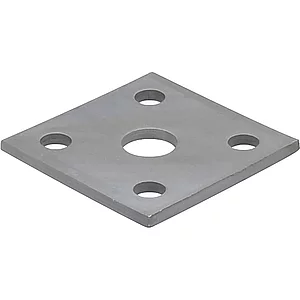 PITZL 5-Lochplatte für Gewinde M20 100x100x6 ZiNiP beschichtet