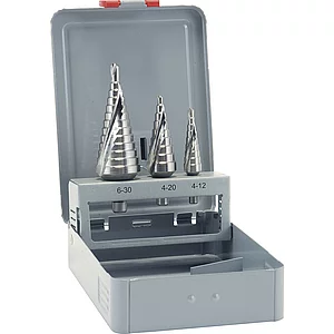 ALPEN Stufenbohrer-Satz Gr.1-3 HSS 2 Schneiden Bohrer ø 4.0-30.0 mm