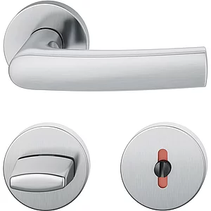 FSB Drückergarnitur 12 1015 ASL auf Rosette WC DIN, Edelstahl matt