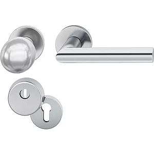 FSB Haustürwechselgarnitur 12 1076 mit Kernziehschutz, Edelstahl matt