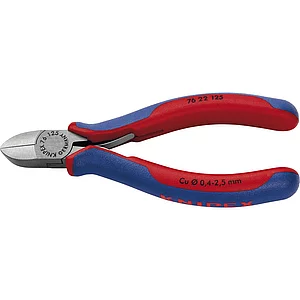 KNIPEX Seitenschneider für Elektromechaniker 7622, 2K-Griff, schwarz pol. 125 mm