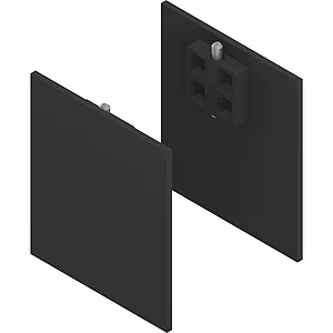 SOLIDO 100 Abdeckkappen-Set Anschlagkasten Wandmontage schwarz matt