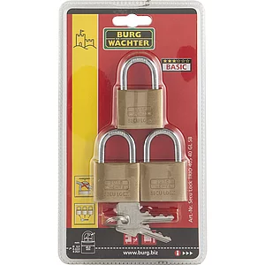 BURG-WÄCHTER Vorhangschlossset 405 Trio gleichsperrend, 40 mm SB-3