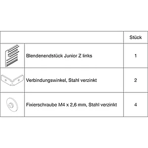 HAWA Junior 100/Z Abdeckkappen-Set zu Clipblende 66 mm links silber (30143)