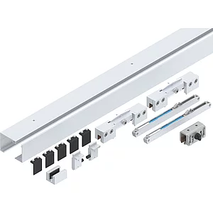 HELM GT-L 80 Beschlagset Glas 8-10,76 mm L=2000mm Deckenmontage silber eloxiert