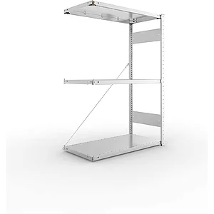 META Steck-Anbauregal 1500 x 1000 x 500 mm 3 Fachböden 150 kg
