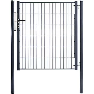H+S Uni Tür für Zaunhöhe 1,0 m grau