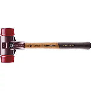 HALDER Schonhammer Temperguss Kopf ø 60 mm Plastik rot Hickory Stiel
