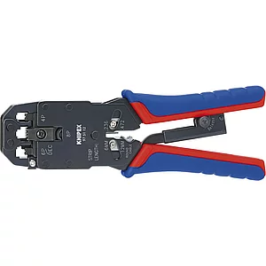 KNIPEX Crimpzange für Westernstecker 975112, 4/6/8-polig RJ10/11/12/45, L=200 mm