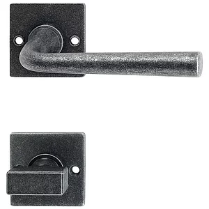 HALCÖ Drückergarnitur SÖLL - auf Rosette WC, TS-50, schwarz passiviert