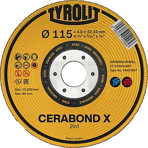 TYROLIT Schruppscheibe Cerabond X Premium*** 115 x 7 mm 2in1 Form 27