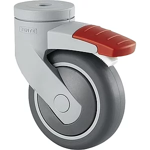 TENTE Lenkrolle TPR/Kunststoff Schnäpperloch 75 mm Feststeller