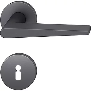 FSB Drückergarnitur 12 1005 ASL auf Rosette BB, Aluminium schwarz matt