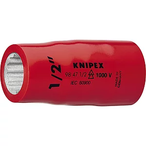 KNIPEX Steckschlüssel-Einsatz isoliert 9847, 1/2" mit 12-kant, SW 1/2"