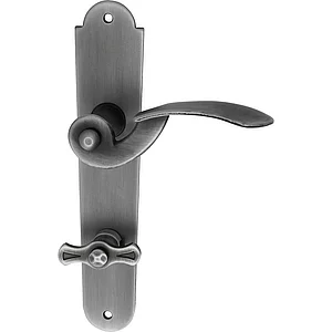 SCHÖSSWENDER Drückergarnitur ELITE - auf Schild WC 90, schwarz passiviert